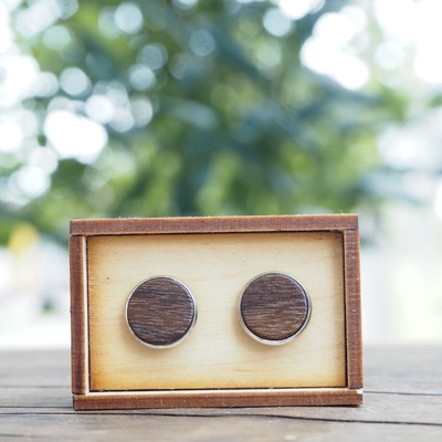 Wood Style manžetové knoflíčky ořech – Zboží Dáma