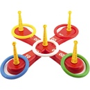 Teddies Hádzacia hra kríž s kruhmi plast 5ks v sieťke