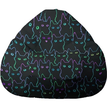 Image 1 of PUFRELAX Пуф круша, 520л. , Nirvana Gigant - Cute Cat, Водоустойчив, Перящ се калъф, Пълнеж от Полистиролни перли, принт, 8462 (PUF-G-NGG-TEXP-CUT)