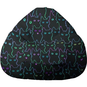 PUFRELAX Пуф круша, 520л. , Nirvana Gigant - Cute Cat, Водоустойчив, Перящ се калъф, Пълнеж от Полистиролни перли, принт, 8462 (PUF-G-NGG-TEXP-CUT) - topmall