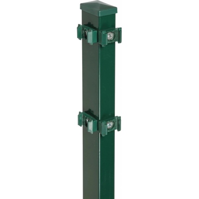 Rohový plotový stĺpik pre dvojité zvárané pletivo zelený 4 cm x 6 cm x 120 cm