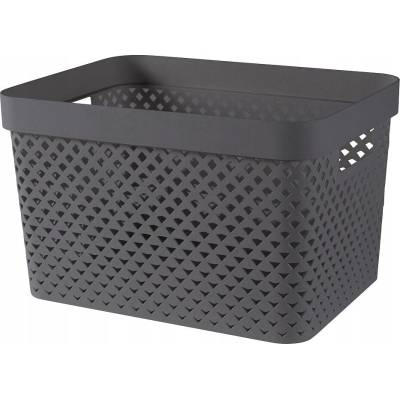 CURVER priehľadný košík PURE tmavosivý 17 l