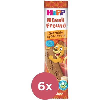 HiPP Bio Müsli tyčinka Jablko-Broskyňa 6 x 20g