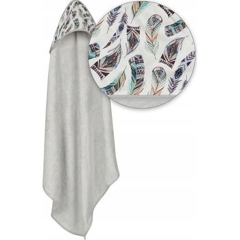 BabyMatex Osuška s kapucí 100x100cm Bamboo Design č.42 SVĚTLE ŠEDÁ