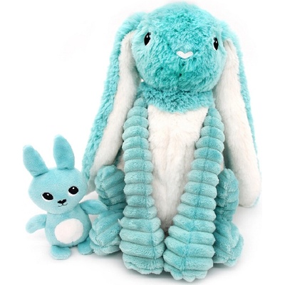 Ptipotos králík Toudou modrý máma s miminkem 24 cm