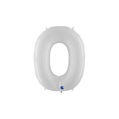 GRABO fóliový balónek ČÍSLICE BÍLÁ 0 LESKLÁ 102cm,40 nafukovací