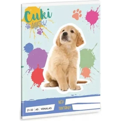 Ars Una Ars Una: Тетрадка с редове с мотив Златен ретривър - от 4. клас, формат A5 (53624956)