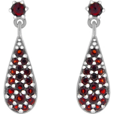 Český granát náušnice stříbrné 131391