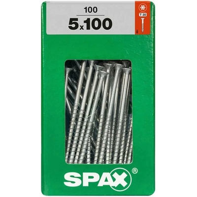 Spax Uni vrut zápust.hlava T-Star+ T20 4CUT část.závit Wirox 5 x 100 mm 100 ks