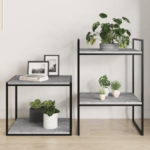 vidaXL Рафтове, 8 бр, бетонно сиви, 40x50x1, 5 см, инженерно дърво (805195)