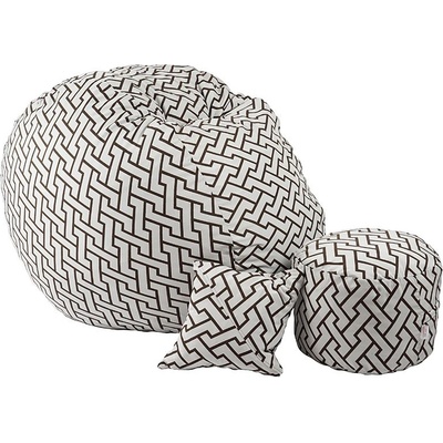 PUFRELAX Комплект Барбарон с табуретка за крака и декоративна възглавница 700л. King Size, Zappity Brown, Перящ се калъф, Пълнеж с микс от мемори пяна и дунапрен, Гама Premium (PUF-M-KOP-PT-ZAB)