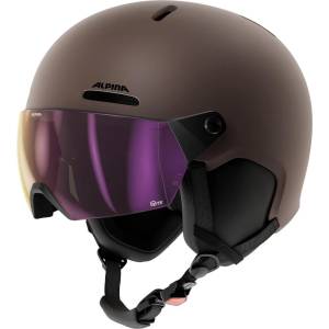 Alpina Ски каска Alpina Arber 2 Visor Q-Lite S2 Ski helmet - Ox Brown Matt / Purple - размер 55-59 cm (418-1499-0412)