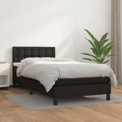 vidaXL 3141096 Boxspring postel s matrací umělá kůže / barva Černá