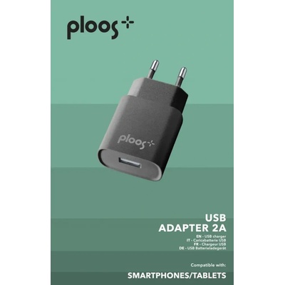PLOOS Зарядно устройство ploos 220v usb 2a черно (220v usb 2a черно)