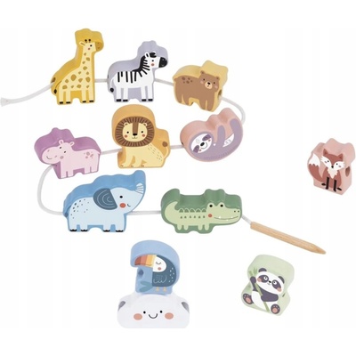 Tooky Toy Navlékání zvířátek Pastel – Zboží Dáma