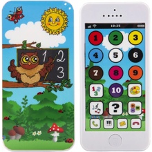 Teddies Naučný mobilní telefon s krytem Moudrá sova plast na baterie