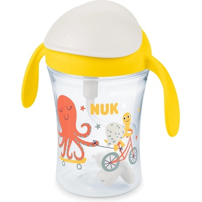 Nuk Неразливаща чаша със сламка NUK - Motion Cup, 8 m+, 230 ml, Жълта (10255641)
