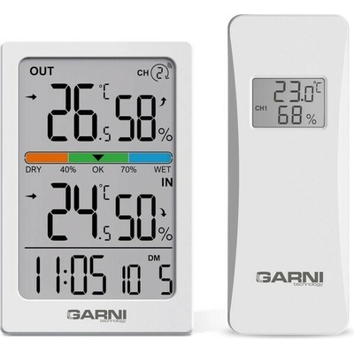 GARNI 155TH bezdrôtový digitálny teplomer s vlhkomerom biely