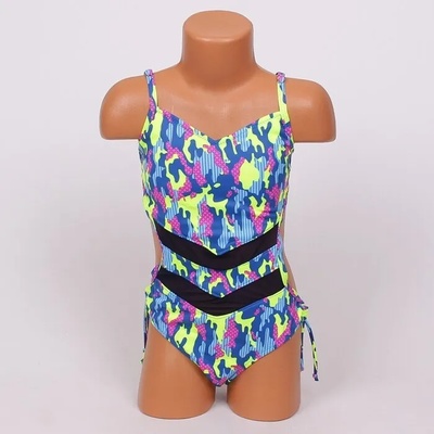 Детски бански с камуфлажен неонов принт