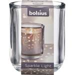 Bolsius Стъклен свещник Bolsius 71x87 мм върху прозрачен блясък