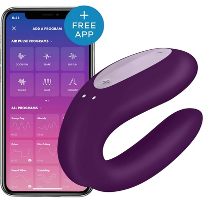 Satisfyer Double Joy párový Purple 9 cm