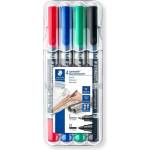 STAEDTLER Комплект алкохолни маркери, 0, 6/1, 5 мм, конични, с два края, STAEDTLER "Lumocolor duo 348", 4 различни цвята 348 WP4 (348 WP4)