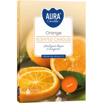 AURA 6 бр. чаени свещи aura с аромат на портокал (p15-63)