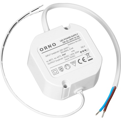 ORNO LED ovládač na zapustenie, 12 V, 20 W, IP67, plastové puzdro