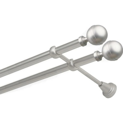 OK-GarnýžeCZ Garnýž kovová dvouřadá 19mm Kalisto double satina 270 cm do stěny / na tunýlek - bez kroužků