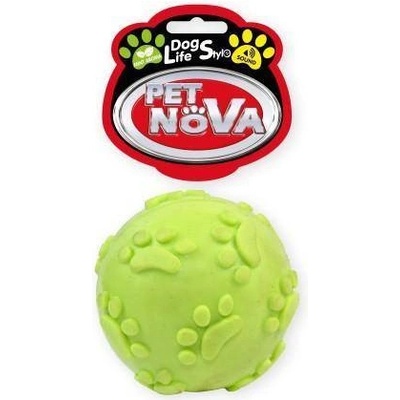 PET NOVA DOG LIFE STYLE loptička so zvukom žltá s mätovou vôňou 6 cm