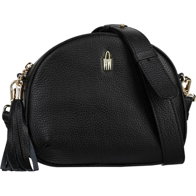 Wojewodzic Malé clutch kožené kabelky listové čierne crossbody 31860/FD01/Z