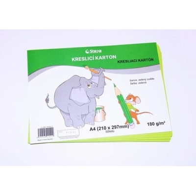 Kreslící karton A4 sv.zelený 180g/50l