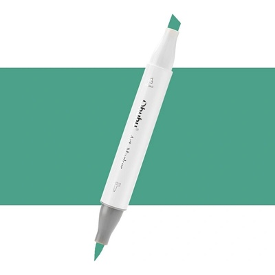 Lihová fixa OHUHU oboustranná Brush & Chisel, Viridian (G490)