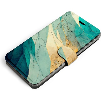 Pouzdro Mobiwear Flip Apple iPhone 11 - VP37S Zlatavý a zelenkavý mramor