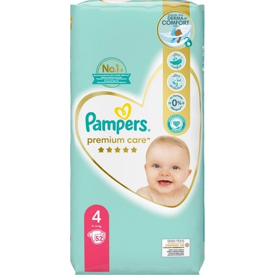 Pampers Premium Care Размер 4, VP, 52бр. 9-14 кг