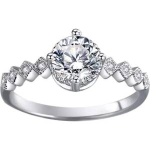 Silenti Jewelry Сребърен пръстен "Контраст" - 7 - 54.5мм (17.2мм диам. )