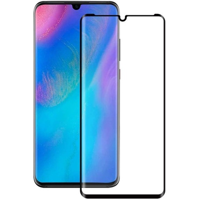 Eiger 3D Glass Full Screen Tempered Glass Screen Protector - калено стъклено защитно покритие с извити ръбове за целия дисплей на Huawei P30 Pro (черен-прозрачен)