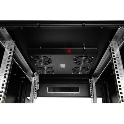 Gunko Комуникационен шкаф Gunko Elegant Pro, 600x600 мм, черен, стъклена врата, 32U (ELGP32U6060BL111MC1AA0P1)