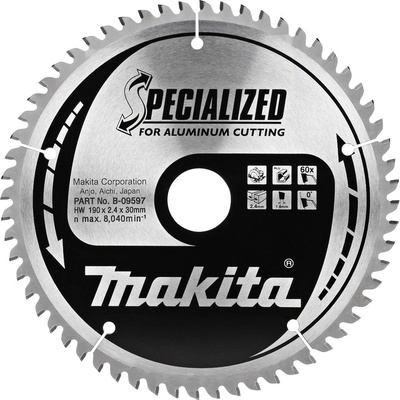 Makita Pilový kotouč na hliník, plast a laminátové dřevo B-09597 Specialized, 190x30mm, 60 zubů