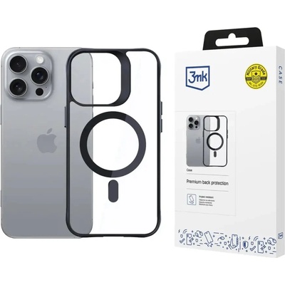 3mk Protection 3mk Satin Armor MagCase с MagSafe за iPhone 16 Pro - прозрачен с черна рамка (5903108586597)