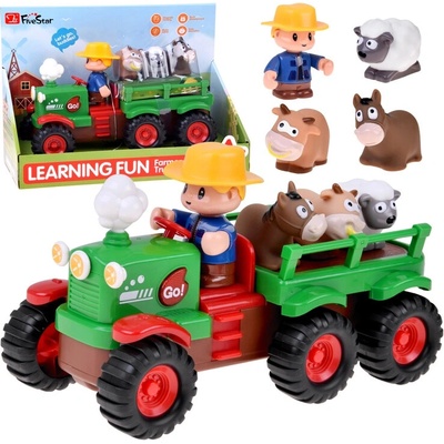 JOKOMISIADA Interaktivní farmářský traktor s přívěsem, zvířátky, světlem a zvukem