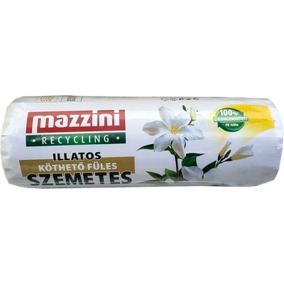 Mazzini Vrecia na odpadky recyklované s uškom parfumované 35 l 20 ks 10 µm kvetinková vôňa
