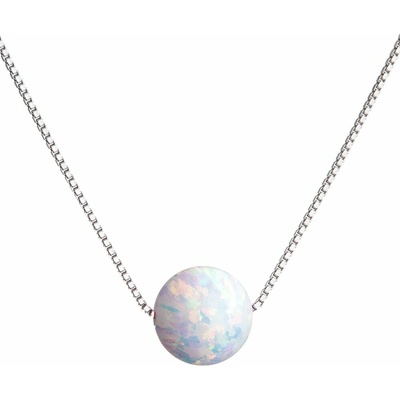 Pavona Stříbrný se syntetickým opálem bílý kulatý 12044.1 White s. Opal