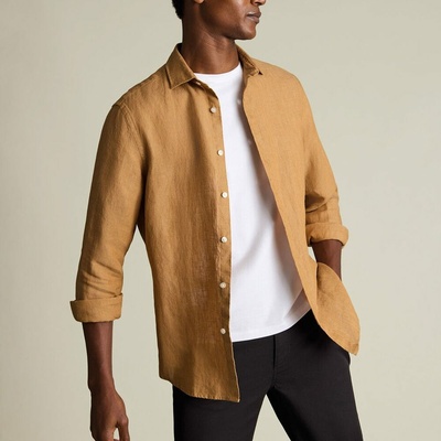 Charles Tyrwhitt Pure l'anová košel'a gold