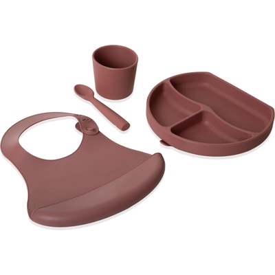 BabyJem Силиконов комплект за хранене BabyJem - 4 части, Mocha (728)