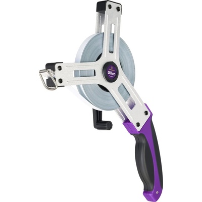 Levenhuk Ролетка Ermenrich Reel SX50, 50m, геодезическа, матирана стомана, едностранна, метално ухо, корпус от алуминиева сплав (Reel SX50)