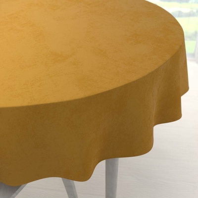 Biante Sametový kulatý ubrus Velvet Premium SVP-047 Hořčicový Ø 110 cm