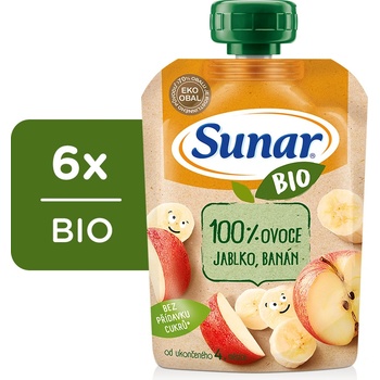 Sunar Bio kapsička Jablko banán 4m+ 6 x 100 g