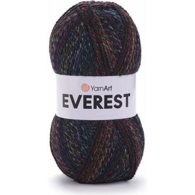 Yarn Art příze Everest 7037 Černá, růžová, modrá, zelená