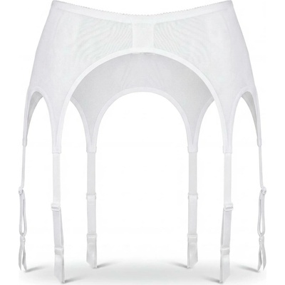 Glamory podvazkový pás Garter Belt z pružné síťoviny se 6 kovovými přezkami Glamory white